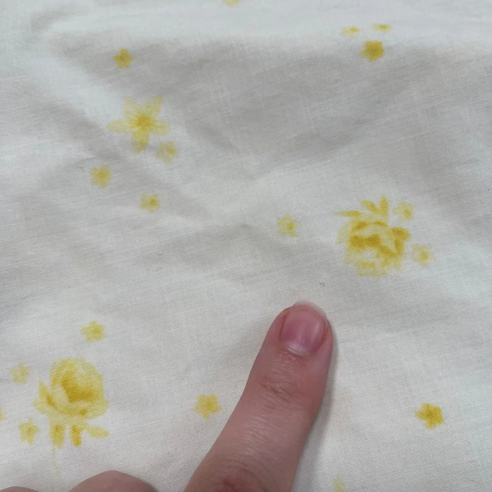 Vintage Canon Yellow Floral Rose Pillowcase Standard Cotton Cottagecore Boho 70s